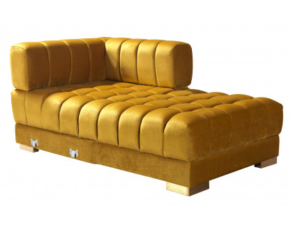 Nova Ariana Velvet Double Chaise Sectional - Mustard