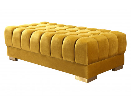 Nova Ariana Velvet Double Chaise Sectional - Mustard