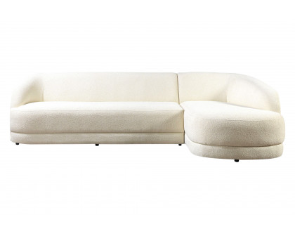 Nova - Bella Ivory Boucle Sectional in Right Arm Facing