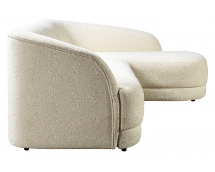 Nova - Bella Ivory Boucle Sectional in Right Arm Facing