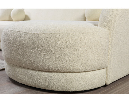 Nova - Bella Ivory Boucle Sectional in Right Arm Facing