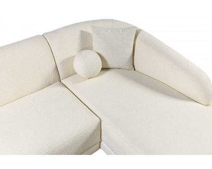 Nova - Bella Ivory Boucle Sectional in Right Arm Facing