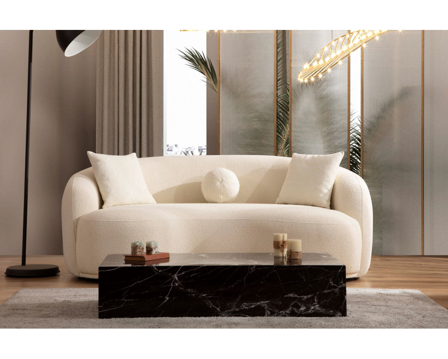 Nova - Bonita Ivory Boucle Loveseat