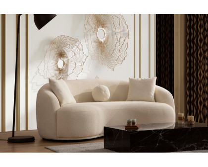 Nova - Bonita Ivory Boucle Loveseat