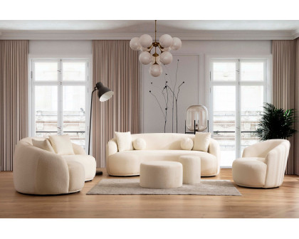 Nova - Bonita Ivory Boucle Loveseat