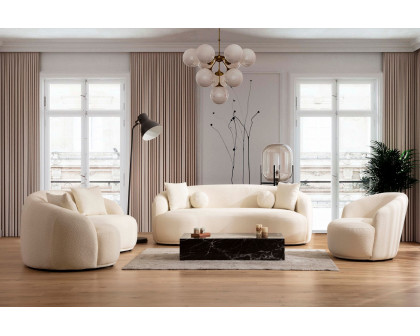 Nova - Bonita Ivory Boucle Loveseat