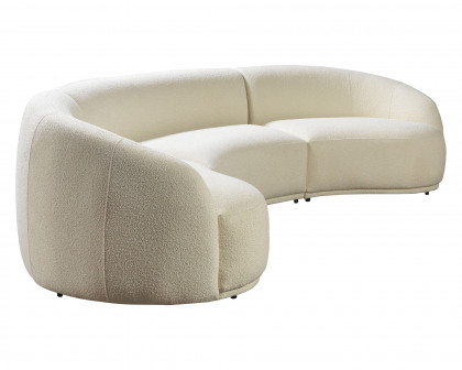 Nova - Bonita Ivory Boucle 3-Piece Curved Sectional