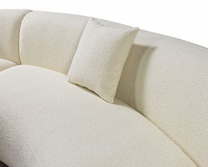 Nova - Bonita Ivory Boucle 3-Piece Curved Sectional