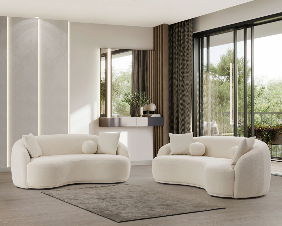 Nova - Bonita Ivory Boucle Sofa & Loveseat Set