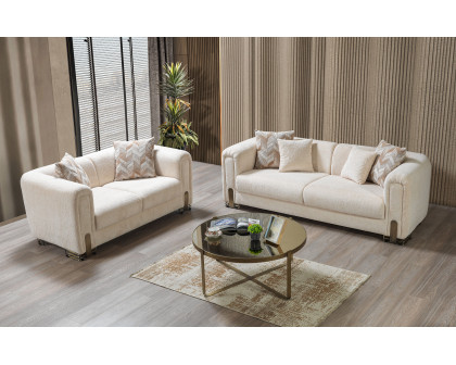 Nova Brenda Ivory Boucle Sofa 93" & Loveseat 71"