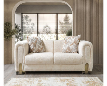 Nova Brenda Ivory Boucle Sofa 93" & Loveseat 71"