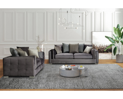 Nova - Clara Gray Velvet Sofa & Loveseat