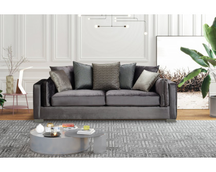 Nova - Clara Gray Velvet Sofa & Loveseat