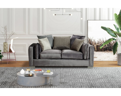 Nova - Clara Gray Velvet Sofa & Loveseat