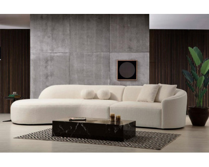 Nova - Cloe Ivory Boucle Curved Sectional