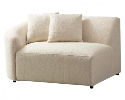 Nova Cloe Ivory Boucle Curved Sectional - Right Arm Facing