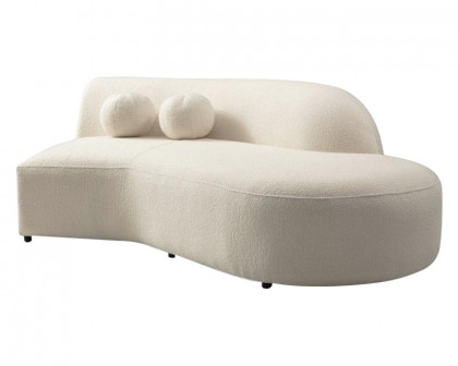 Nova Cloe Ivory Boucle Curved Sectional - Right Arm Facing