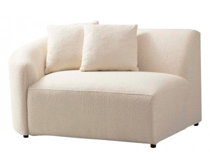 Nova Cloe Ivory Boucle Curved Sectional - Right Arm Facing