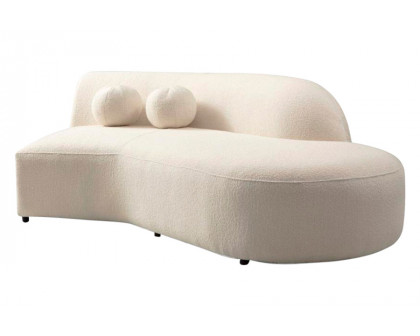 Nova Cloe Ivory Boucle Curved Sectional - Right Arm Facing