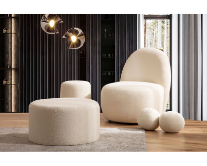 Nova - Cloe Ivory Boucle Accent Chair