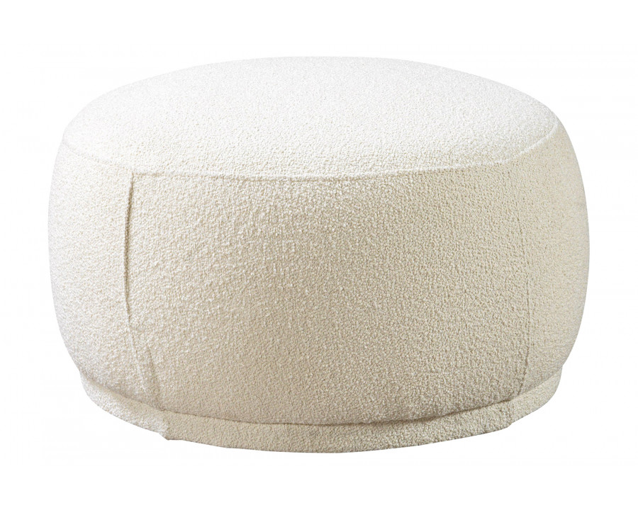 Nova - Cloe Ivory Boucle Round Ottoman