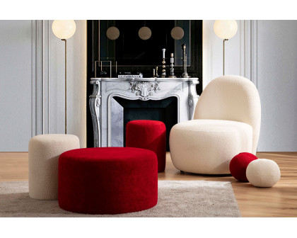 Nova Cloe Boucle Stool - Red