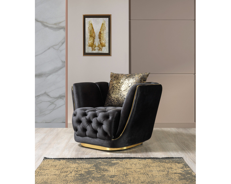 Nova - Daphne Black Velvet Chair