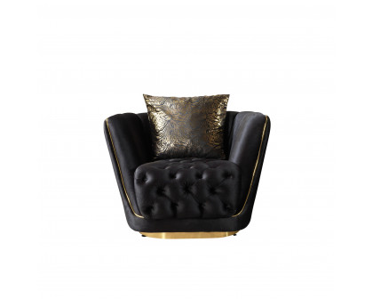 Nova - Daphne Black Velvet Chair