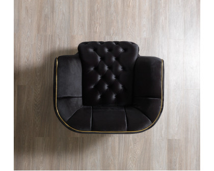 Nova - Daphne Black Velvet Chair