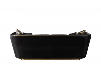 Nova - Daphne Black Velvet Sofa 95" & Loveseat 79"