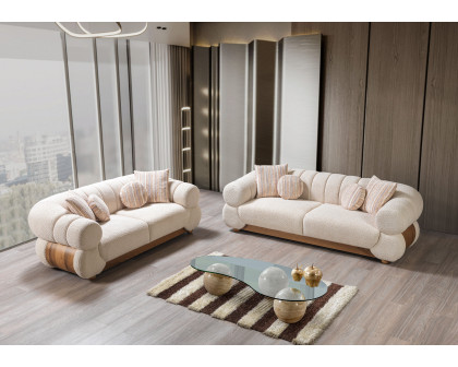 Nova - Destina Ivory Boucle Sofa 96" & Loveseat 81"