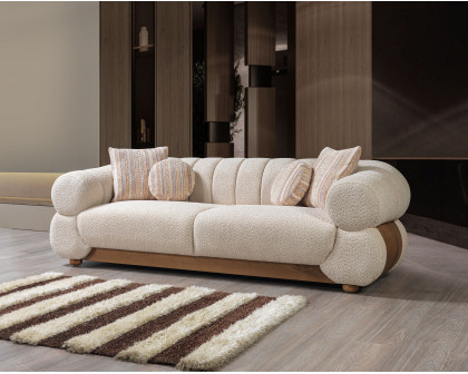 Nova - Destina Ivory Boucle Sofa 96" & Loveseat 81"