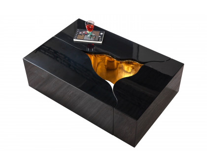 Nova Dream Wood 3-Piece Coffee Table - Black/Gold