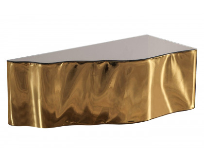 Nova Dream Glass 3-Piece Coffee Table - Bronze/Gold