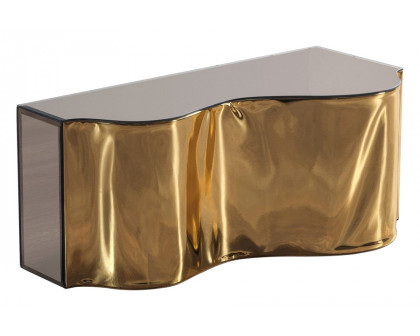 Nova Dream Glass 3-Piece Coffee Table - Bronze/Gold