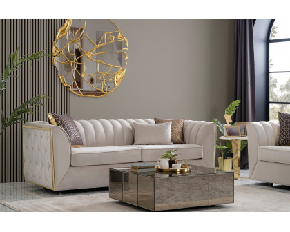 Nova - Dream Ivory Velvet Sofa & Loveseat