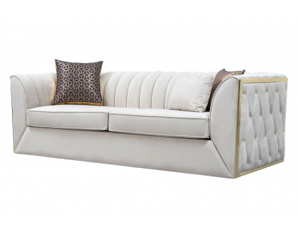 Nova - Dream Ivory Velvet Sofa & Loveseat