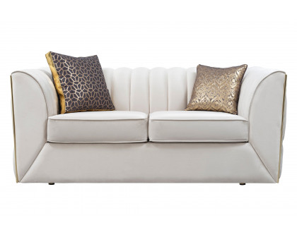 Nova - Dream Ivory Velvet Sofa & Loveseat