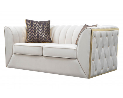 Nova - Dream Ivory Velvet Sofa & Loveseat