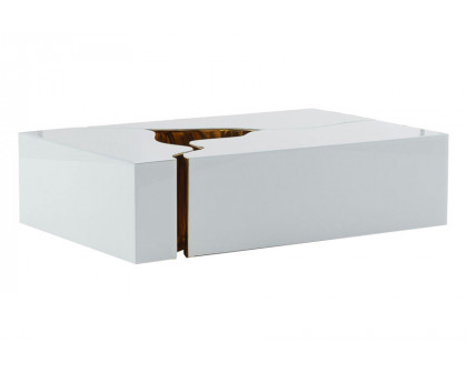 Nova Dream Glass 3-Piece Coffee Table - White/Gold