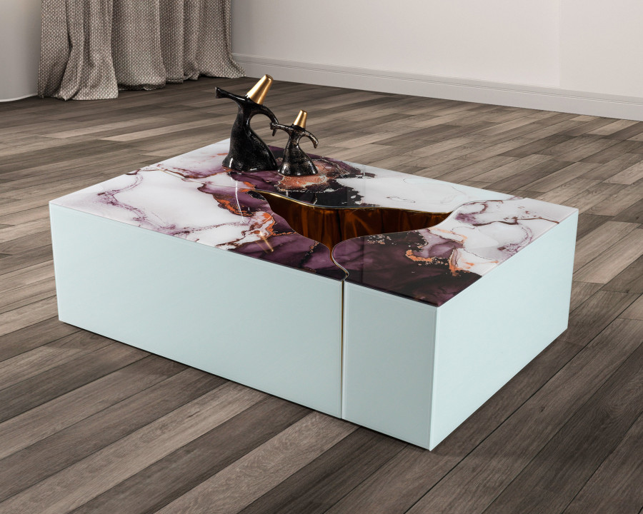 Nova - Dream Marble 3-Piece Coffee Table in White