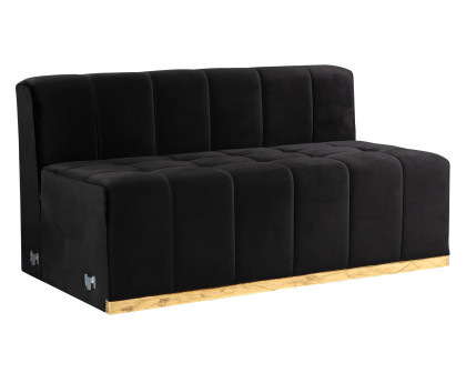 Nova Elisha Velvet Double Chaise Sectional - Black