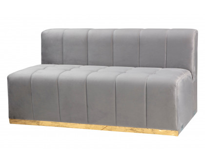 Nova Elisha Velvet Double Chaise Sectional - Gray