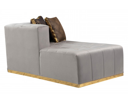 Nova Elisha Velvet Double Chaise Sectional - Gray