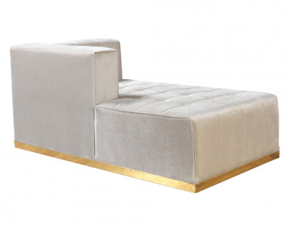 Nova Elisha Velvet Double Chaise Sectional - Ivory