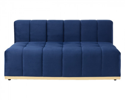 Nova Elisha Velvet Double Chaise Sectional - Navy