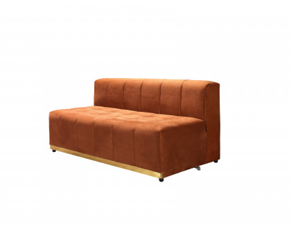 Nova - Elisha Orange Velvet Double Chaise 140" Sectional