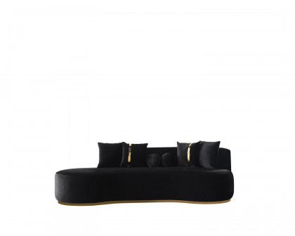 Nova Ella Velvet Chaise Lounge - Black