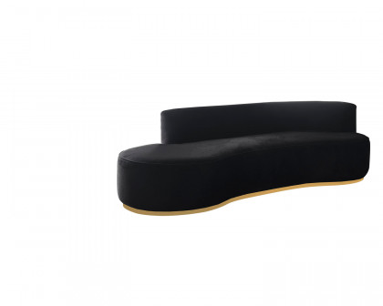 Nova Ella Velvet Chaise Lounge - Black