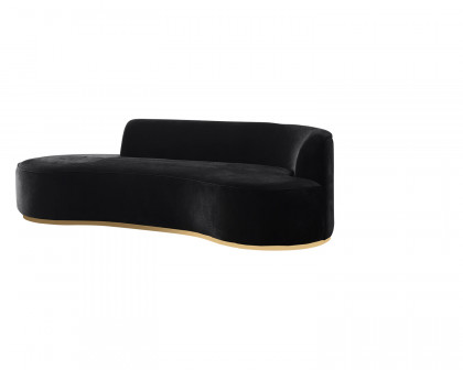 Nova Ella Velvet Chaise Lounge - Black